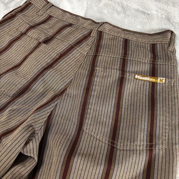Katin Surf Co  Men's Bermuda Shorts Size 33 Brown /Maroon Striped Button Fly - Picture 7 of 13